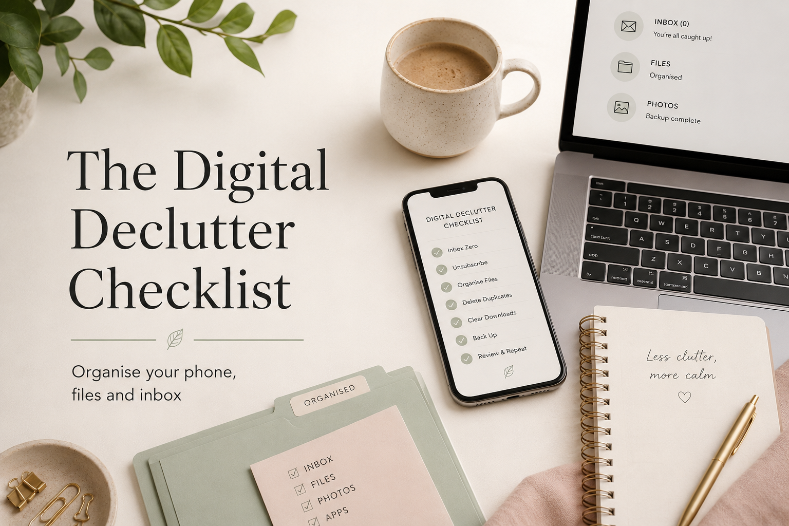 The Digital Declutter Checklist: Organise Your Phone, Files and Inbox