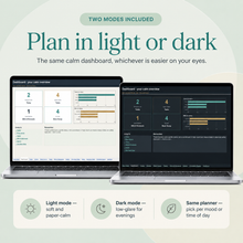 Calm Life Admin Planner for Google Sheets | Gentle, Comprehensive, Light & Dark thumbnail
