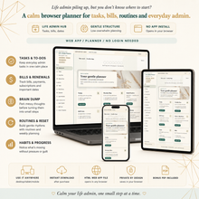 Life Admin Planner Gentle Edition — lighter, lower-overwhelm life admin dashboard thumbnail