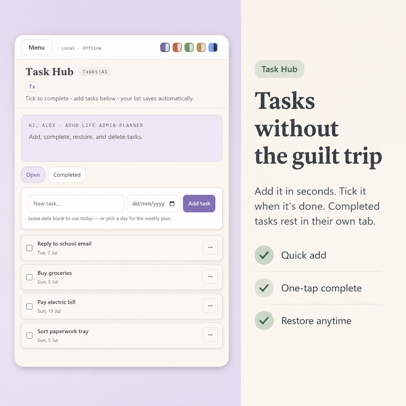 ADHD Life Admin Planner | Digital ADHD Planner for Tasks, Bills, Routines & Life Admin