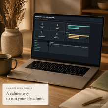 Calm Life Admin Planner for Google Sheets | Gentle, Comprehensive, Light & Dark thumbnail