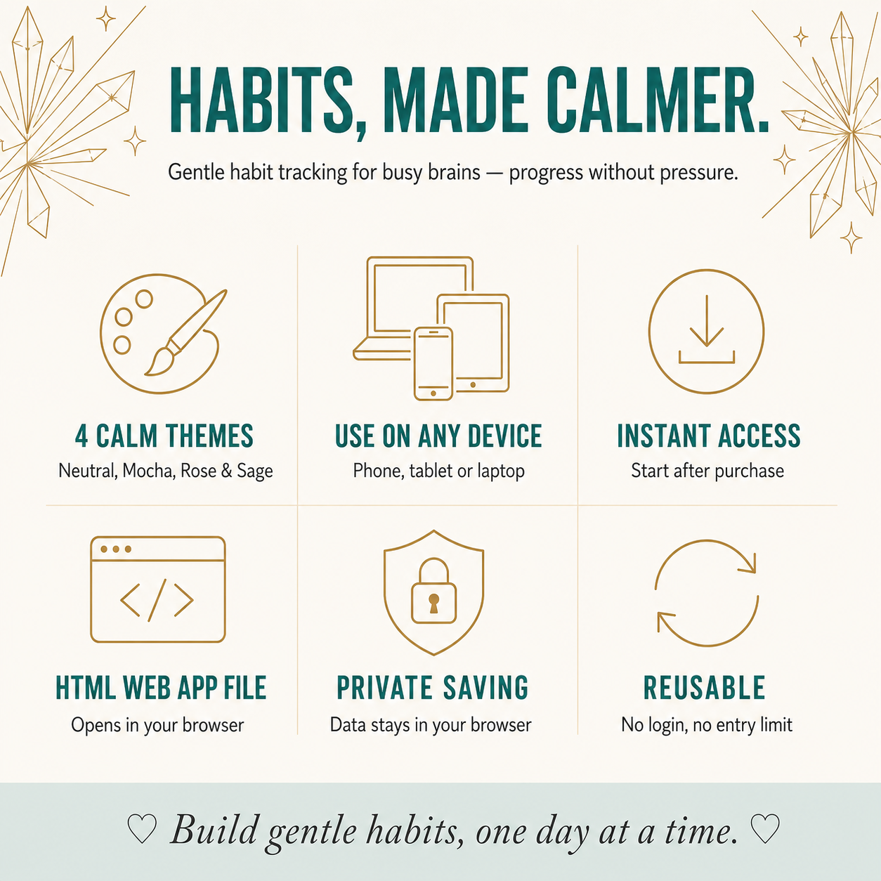 Habit Tracker Dashboard | Reusable Single-Page Web Planner