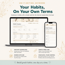 Habit Tracker Dashboard | Reusable Single-Page Web Planner thumbnail