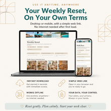 Weekly Reset Planner | Reusable Single-Page Digital Web Planner thumbnail