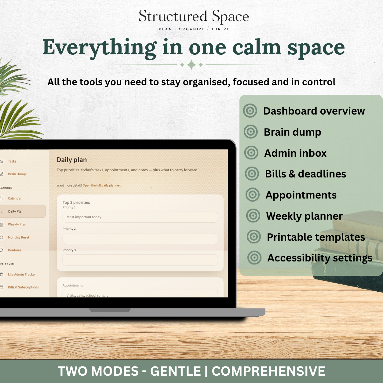 Cosy Glow Theme Life Admin Planner — Interactive Dashboard Planner
