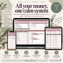Calm Budget & Bills Planner | Google Sheets Budget & Bill Tracker for Neurodivergent Adults | Essentials & Complete Editions thumbnail