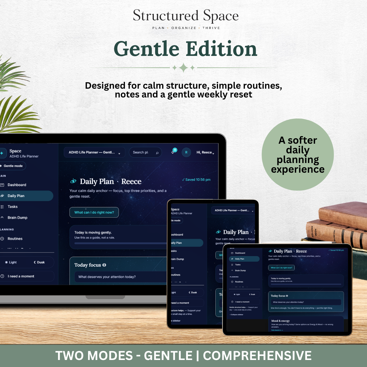ADHD Life Planner — Space Theme Interactive Dashboard Planner