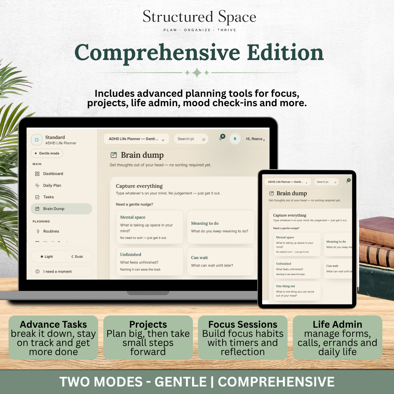 ADHD Life Planner — Standard Theme Interactive Dashboard Planner