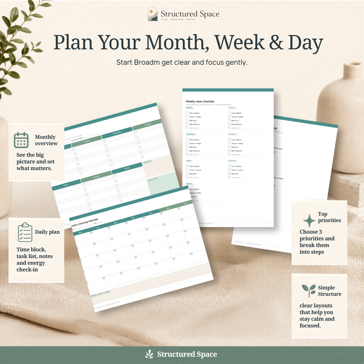 Home Reset & Cleaning Planner | Printable PDF Planner for Cleaning, Routines & Home Organisation