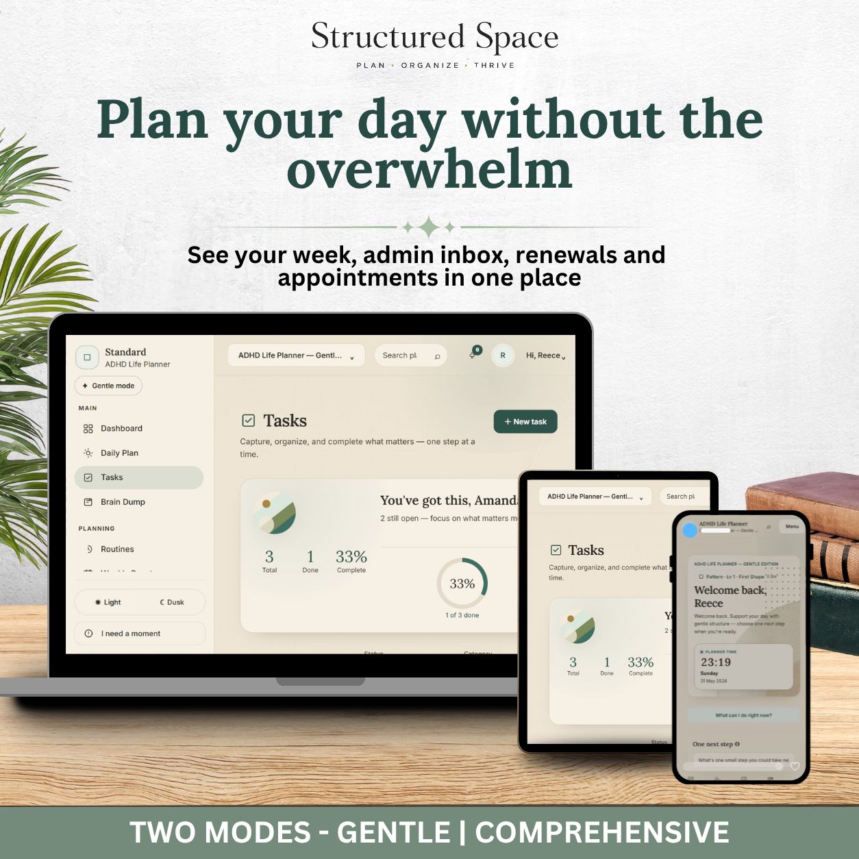 ADHD Life Planner — Standard Theme Interactive Dashboard Planner