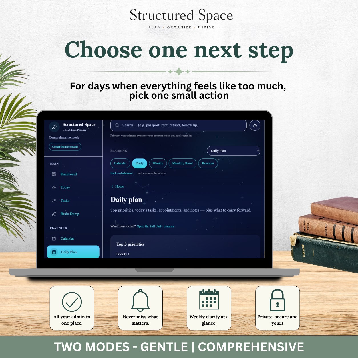 Space Theme Life Admin Planner — Interactive Dashboard Planner