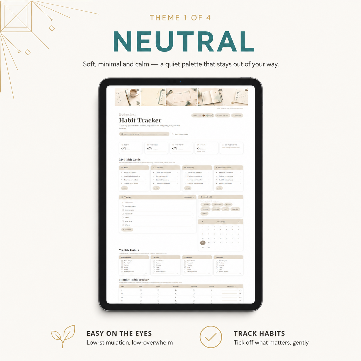 Habit Tracker Dashboard | Reusable Single-Page Web Planner
