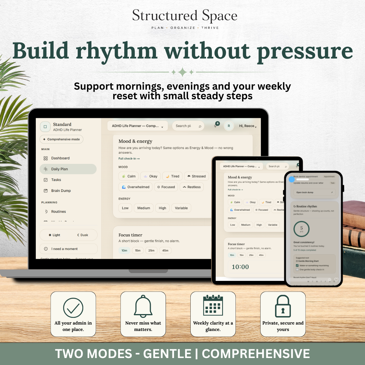 ADHD Life Planner — Standard Theme Interactive Dashboard Planner