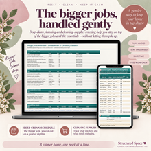 Home Reset and Cleaning Google Sheets Planner master task list and dashboard thumbnail