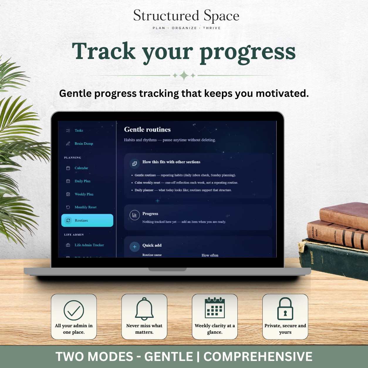 Space Theme Life Admin Planner — Interactive Dashboard Planner