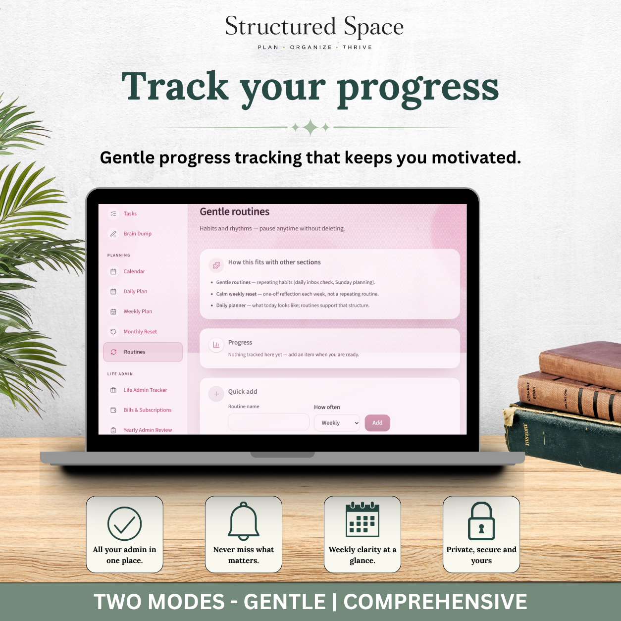 Pretty in Pink Theme Life Admin Planner — Interactive Dashboard Planner