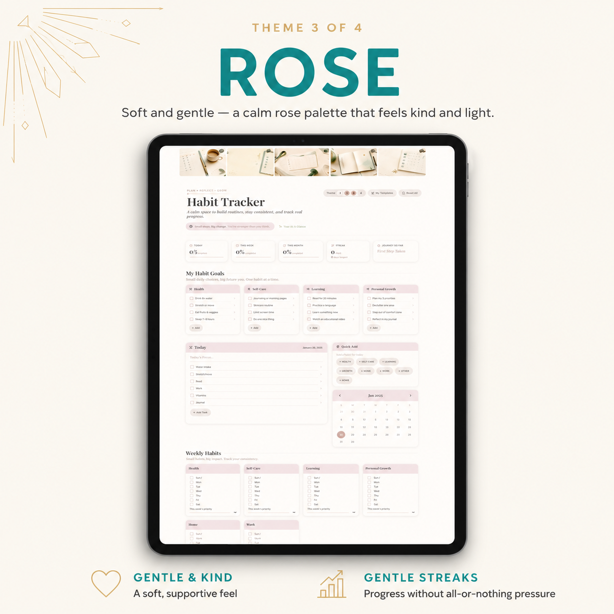 Habit Tracker Dashboard | Reusable Single-Page Web Planner