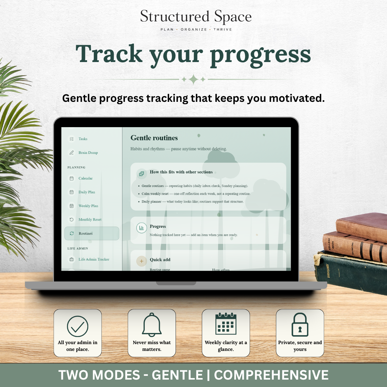 Nature Theme Life Admin Planner — Interactive Dashboard Planner