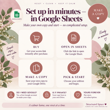 Home Reset and Cleaning Google Sheets Planner low-energy cleaning page thumbnail