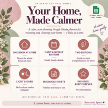 Home Reset and Cleaning Google Sheets Planner declutter and chore planning thumbnail