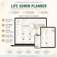 Life Admin Planner by Structured Space — calm low-overwhelm digital dashboard hero image thumbnail