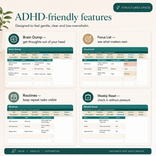 ADHD Life Planner Google Sheets — life admin section for tasks, bills, and household organisation thumbnail