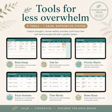 ADHD Life Planner Google Sheets — weekly reset planner with calm, low-friction design thumbnail