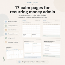 Bills & Subscription Tracker — subscription tracking page showing monthly and annual renewals thumbnail