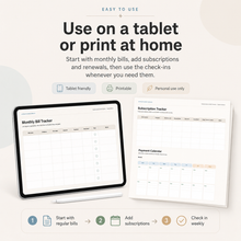 Bills & Subscription Tracker — designed for overwhelmed adults who want to stay on top of money admin thumbnail