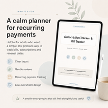 Bills & Subscription Tracker by Structured Space — digital money admin planner for bills, subscriptions, and renewals thumbnail