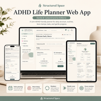 ADHD Life Planner Web App by Structured Space — ADHD-friendly digital planner for adults, accessible from any browser