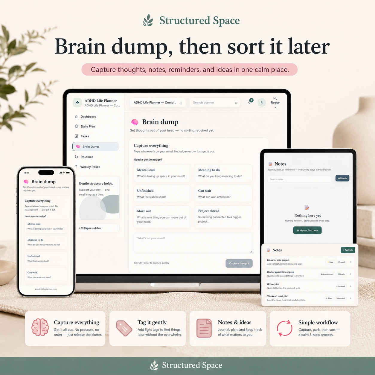 ADHD Life Planner Web App — habit tracker and routine planner with flexible structure