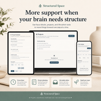 ADHD Life Planner Web App — calm digital planner for ADHD adults with no downloads required