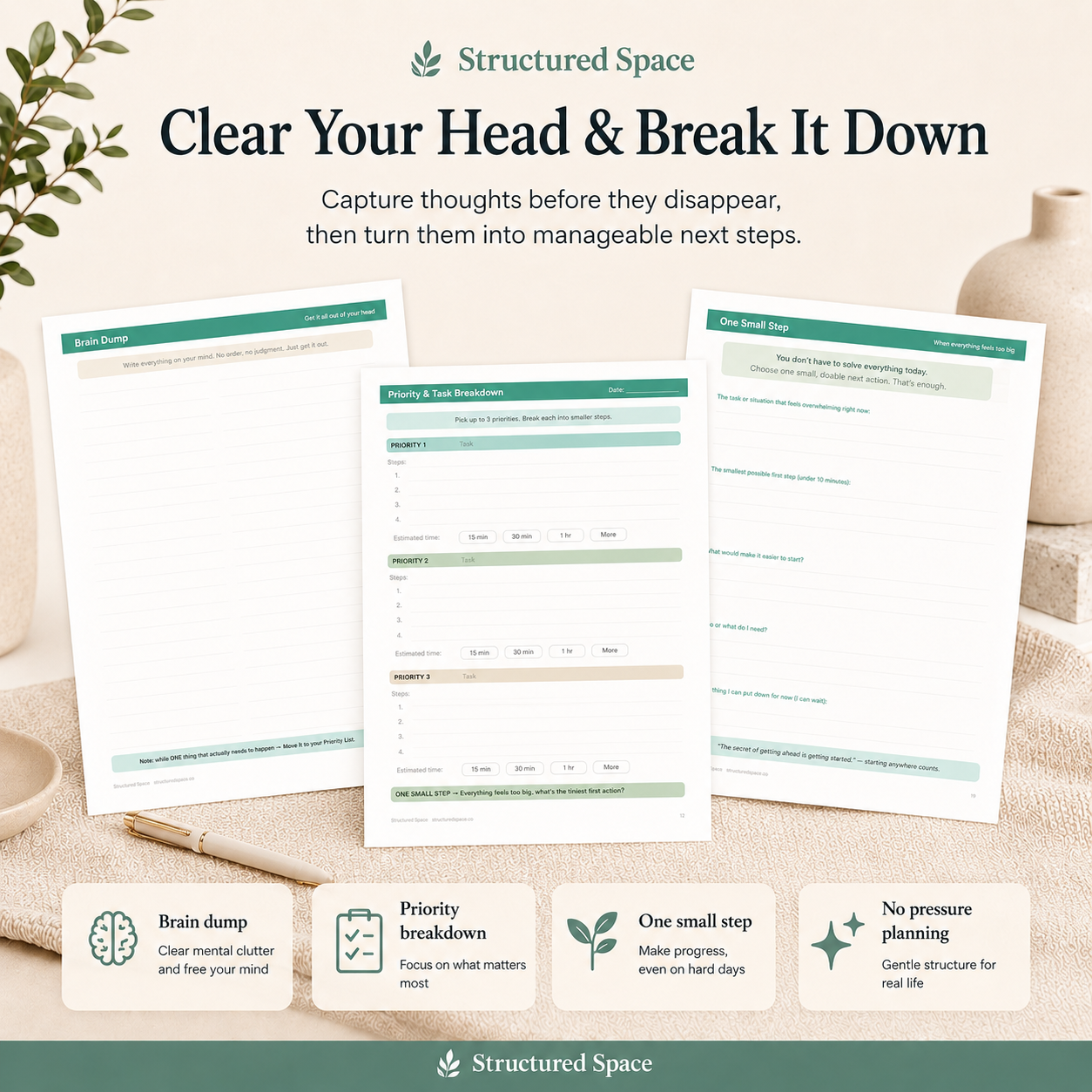 ADHD Life Planner PDF — low-energy day planner with no-shame flexible planning pages
