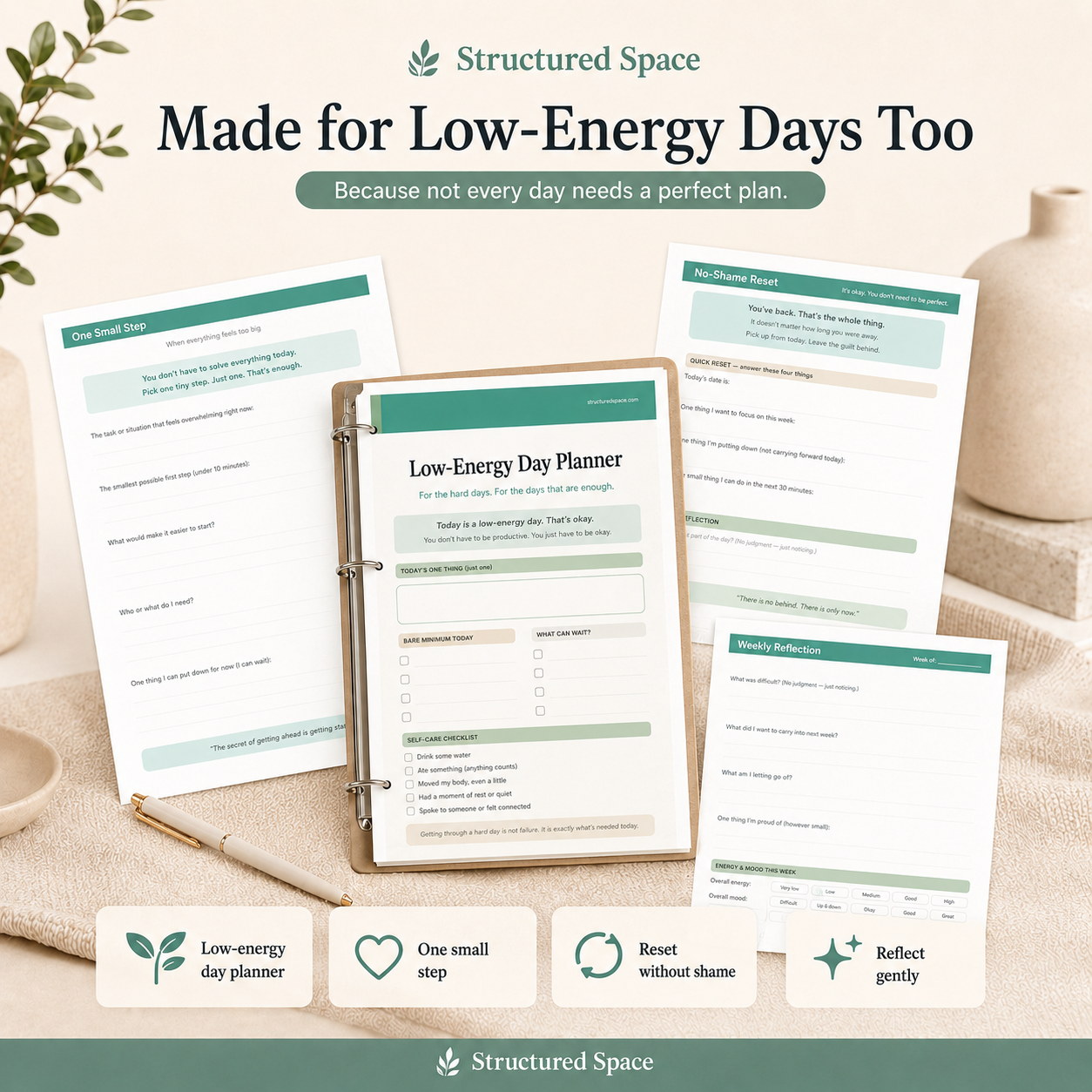 ADHD Life Planner PDF — morning and evening routine tracker for gentle daily structure