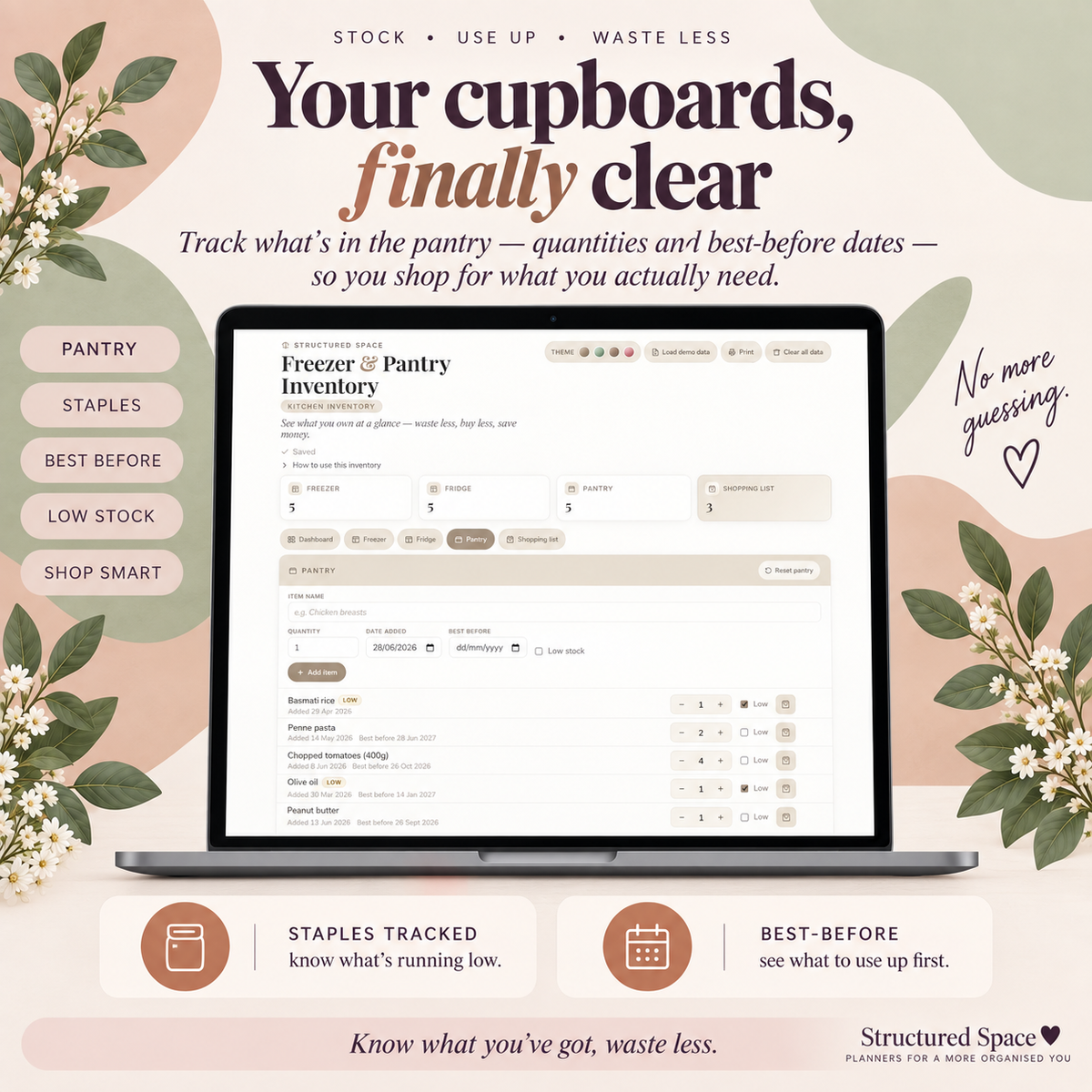 Freezer & Pantry Inventory | Interactive Digital Kitchen Stock Tracker with Expiry Alerts