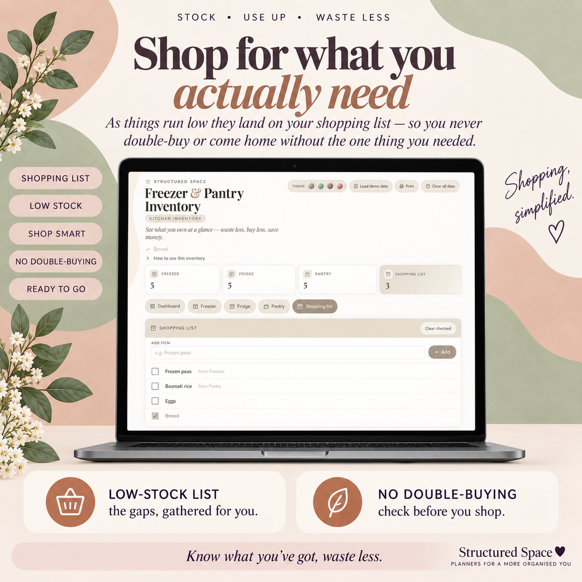 Freezer & Pantry Inventory | Interactive Digital Kitchen Stock Tracker with Expiry Alerts