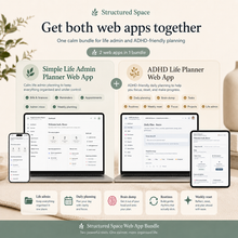 Structured Space Web App Bundle — Life Admin Planner and ADHD Life Planner web apps together at a bundle price thumbnail
