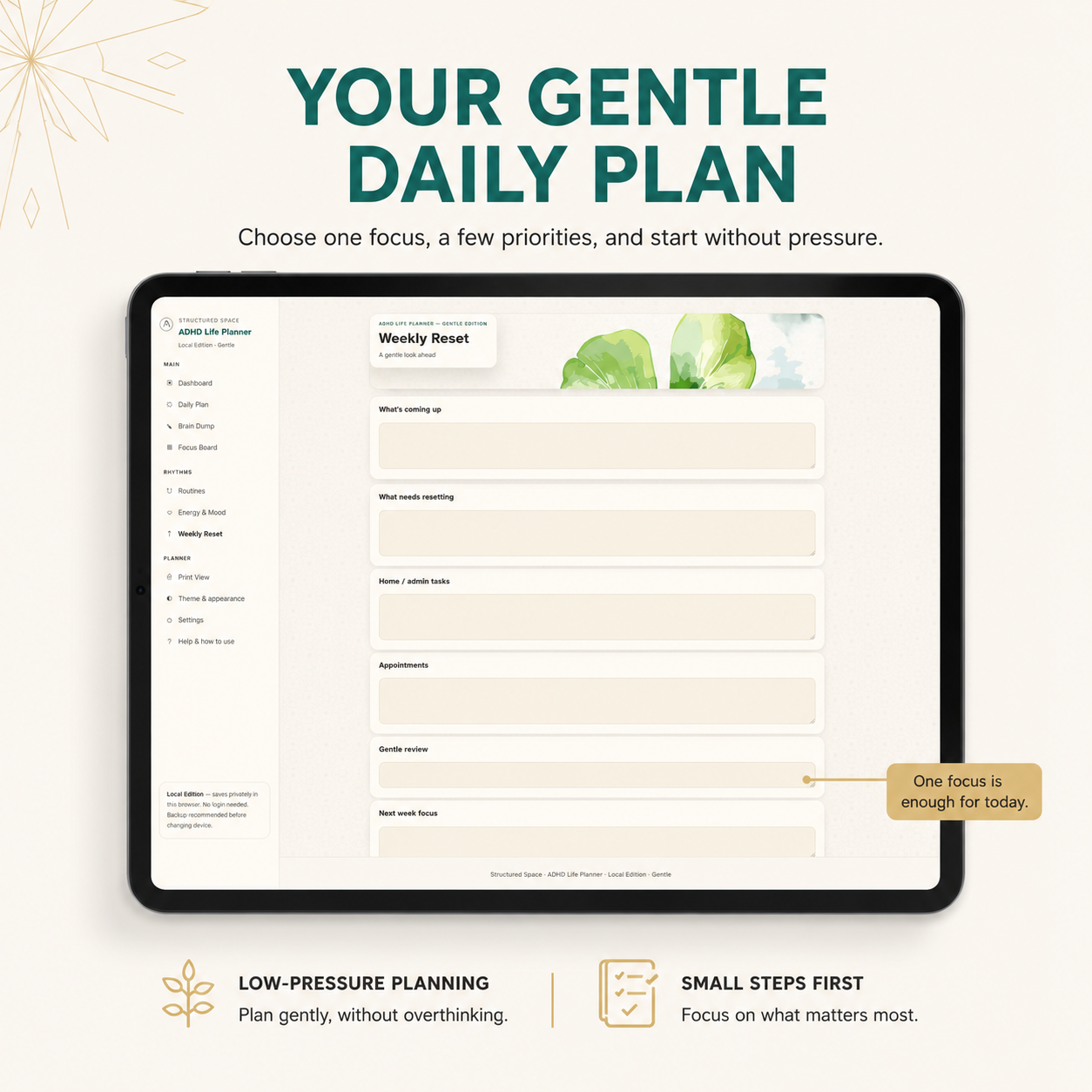 ADHD Life Planner — Interactive Dashboard Planner