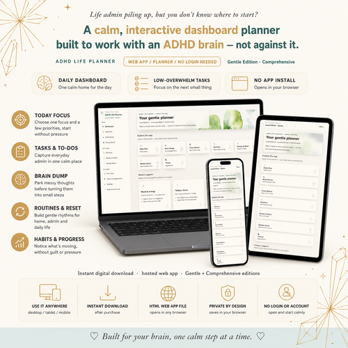 ADHD Life Planner — Interactive Dashboard Planner