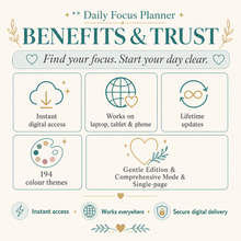 Daily Focus Planner | Reusable Single-Page Digital Web Planner thumbnail