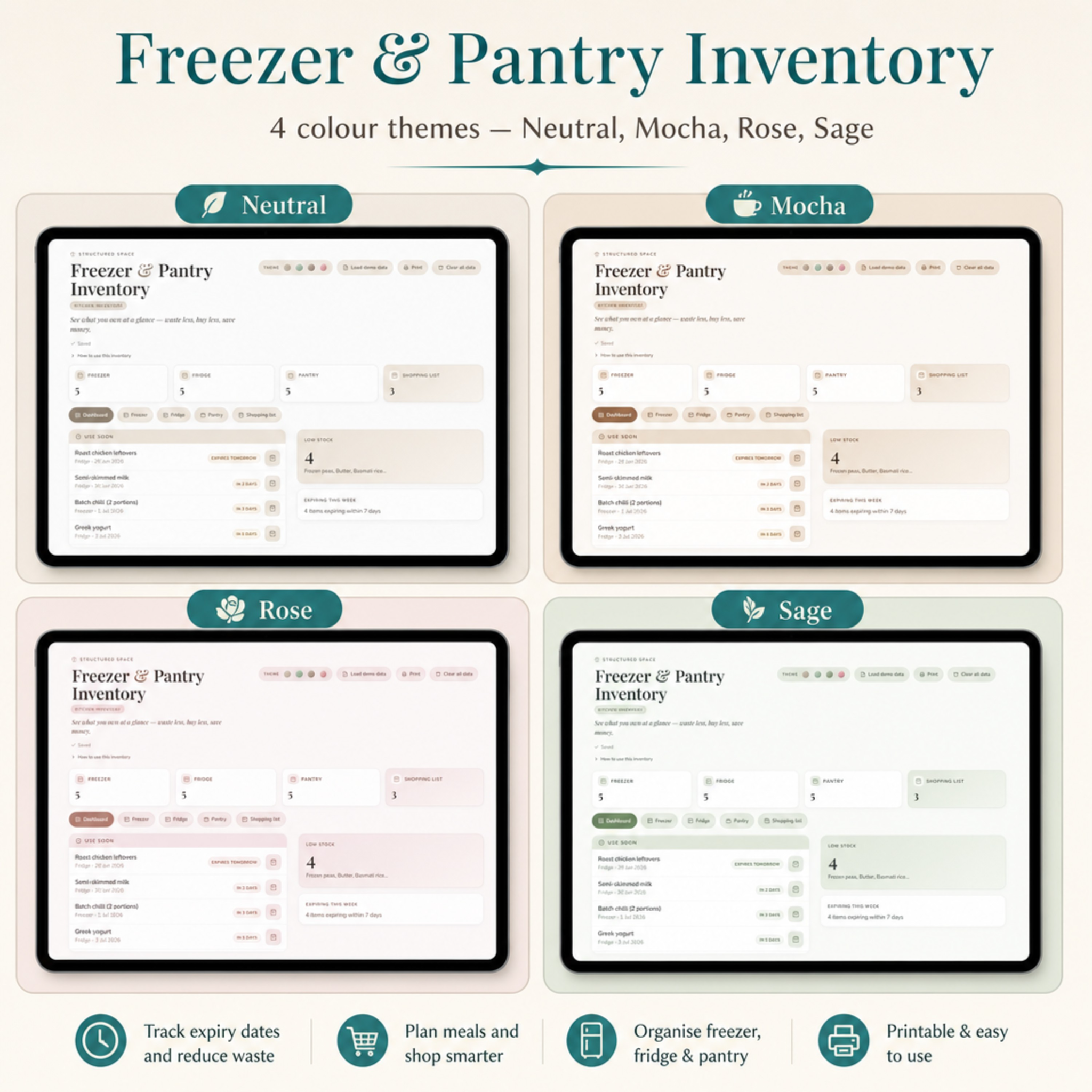 Freezer & Pantry Inventory | Interactive Digital Kitchen Stock Tracker with Expiry Alerts
