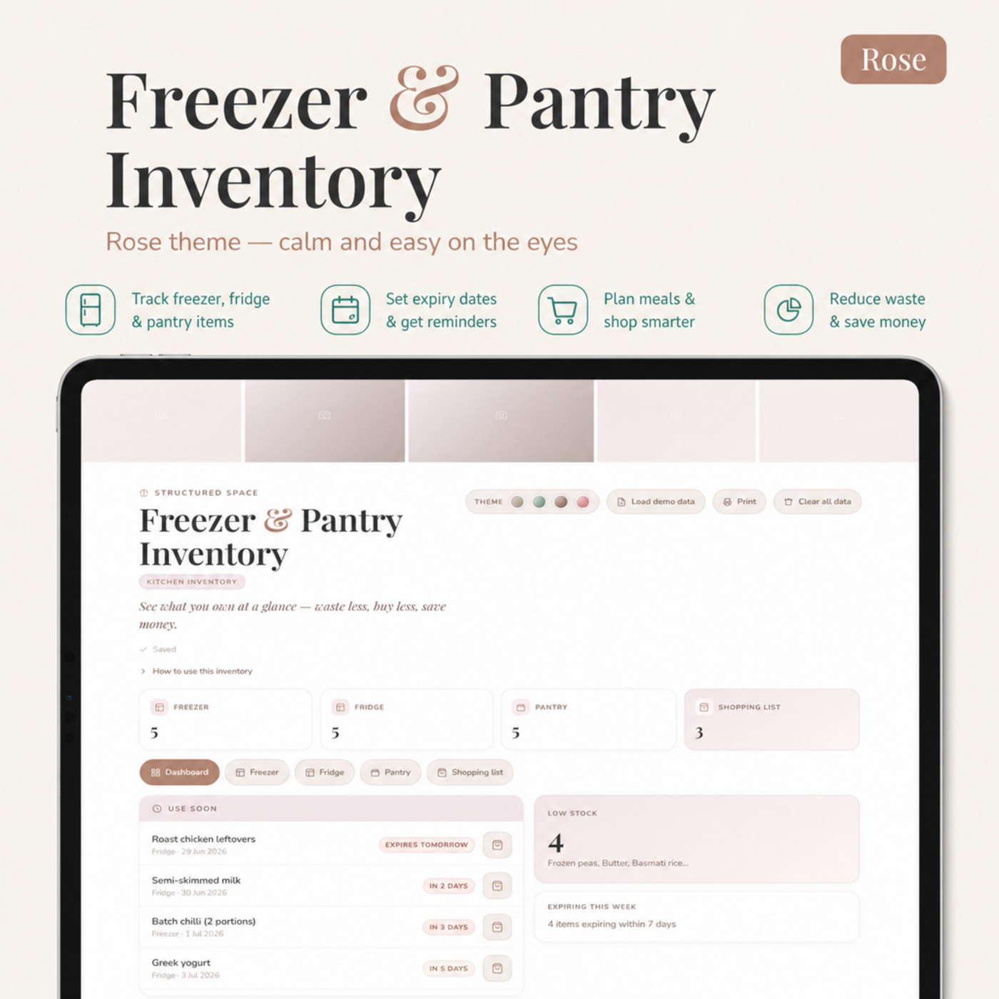 Freezer & Pantry Inventory | Interactive Digital Kitchen Stock Tracker with Expiry Alerts