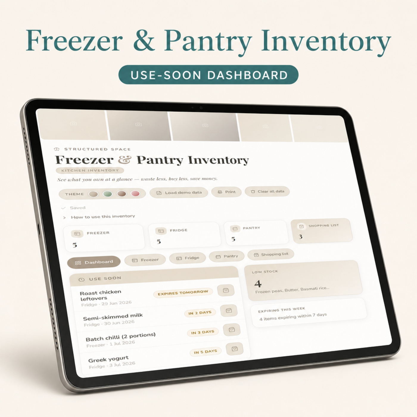 Freezer & Pantry Inventory | Interactive Digital Kitchen Stock Tracker with Expiry Alerts