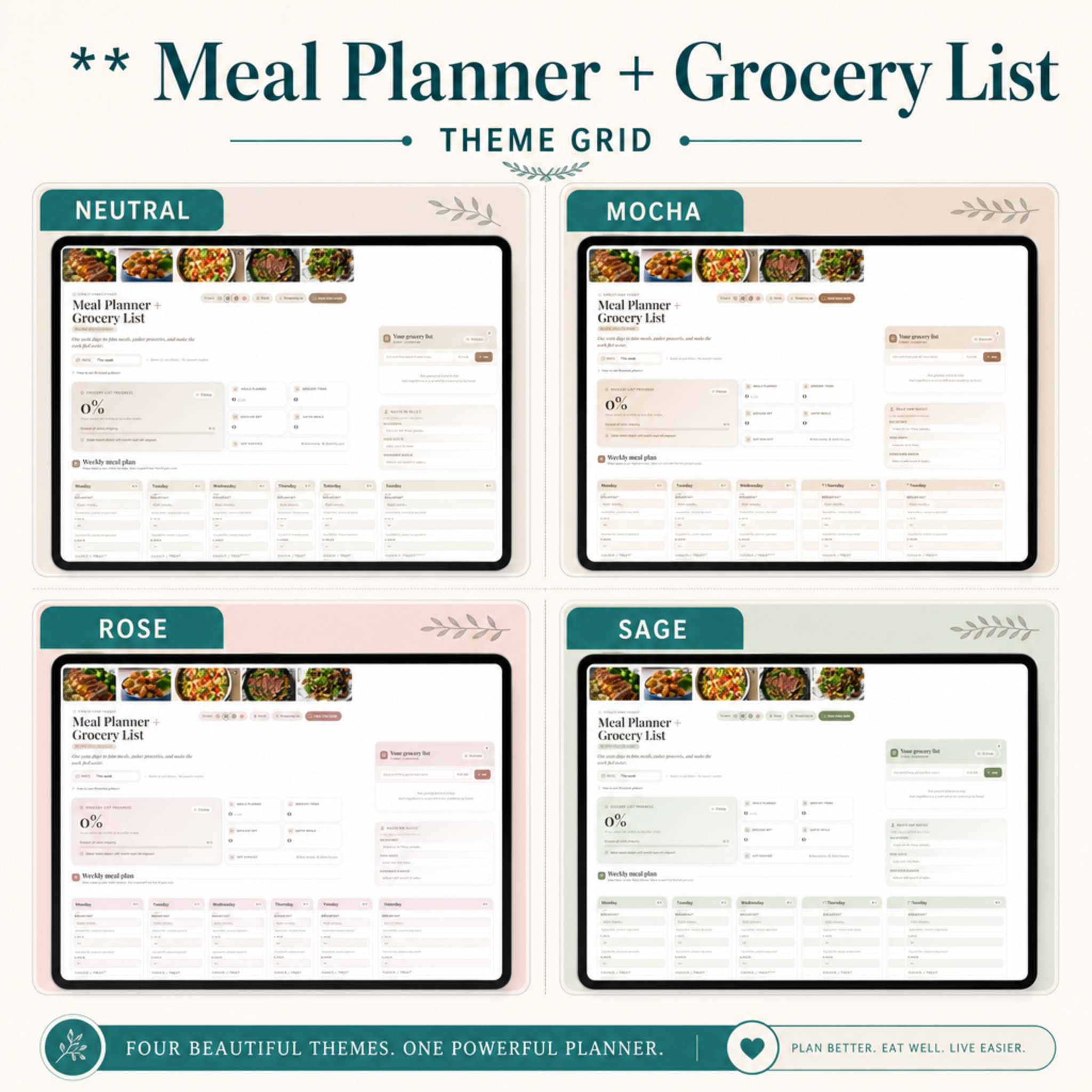 Meal Planner | Single Page Digital Planner