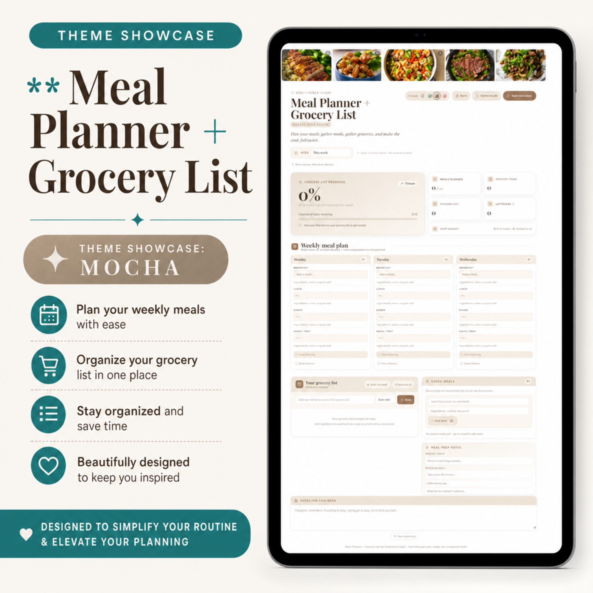 Meal Planner | Single Page Digital Planner