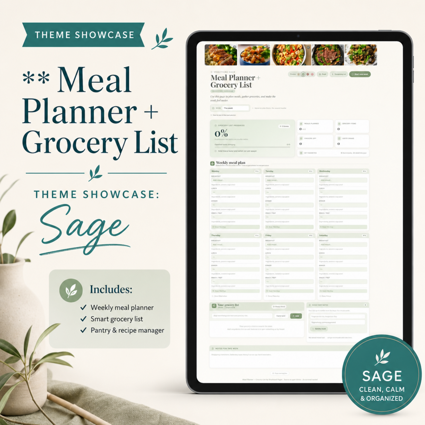 Meal Planner | Single Page Digital Planner