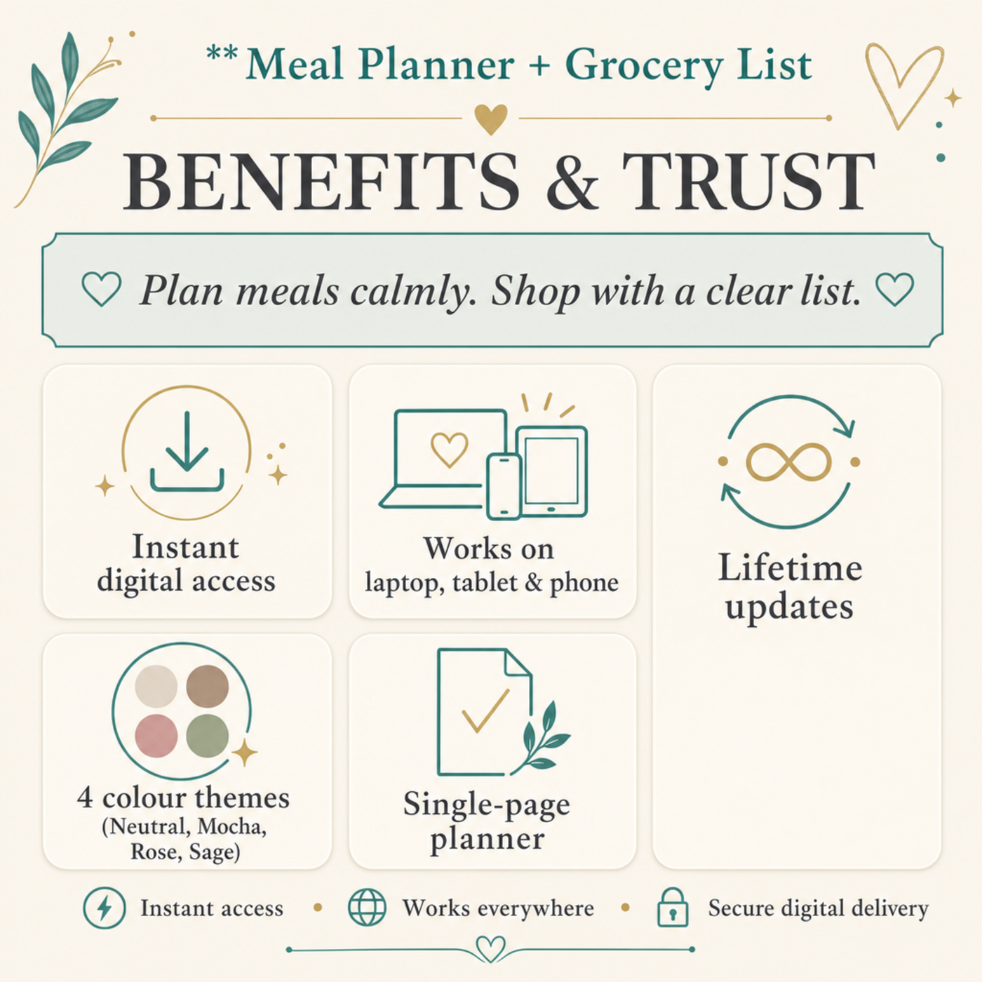 Meal Planner | Single Page Digital Planner