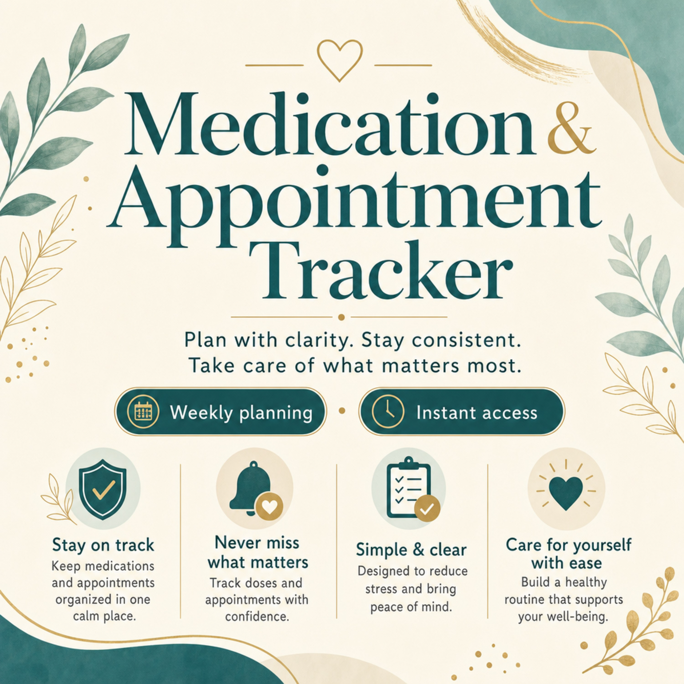 Medication & Appointment Tracker | Private Digital Medical Planner for Patients & Caregivers