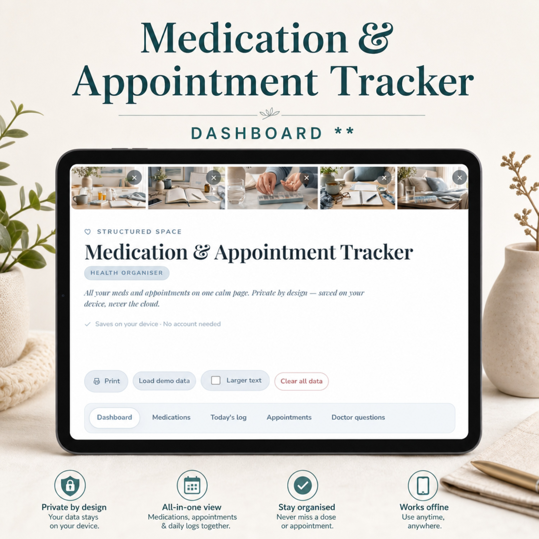Medication & Appointment Tracker | Private Digital Medical Planner for Patients & Caregivers